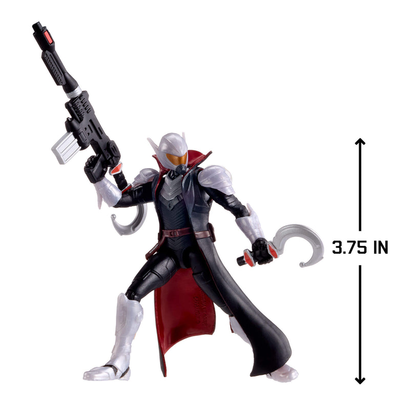 Action figure with a weapon and measurements on a white background