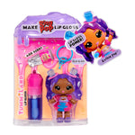 Makeup toy set with lip gloss and figurine in packaging, featuring 'Ring Pop' branding.
