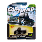Toy car packaging for a '81 Toyota Hi-Lux with 'Cartuned' branding on a white background.