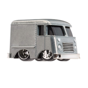 Metallic looking van on a white background