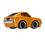 Car with a shiny orange finish on a white background