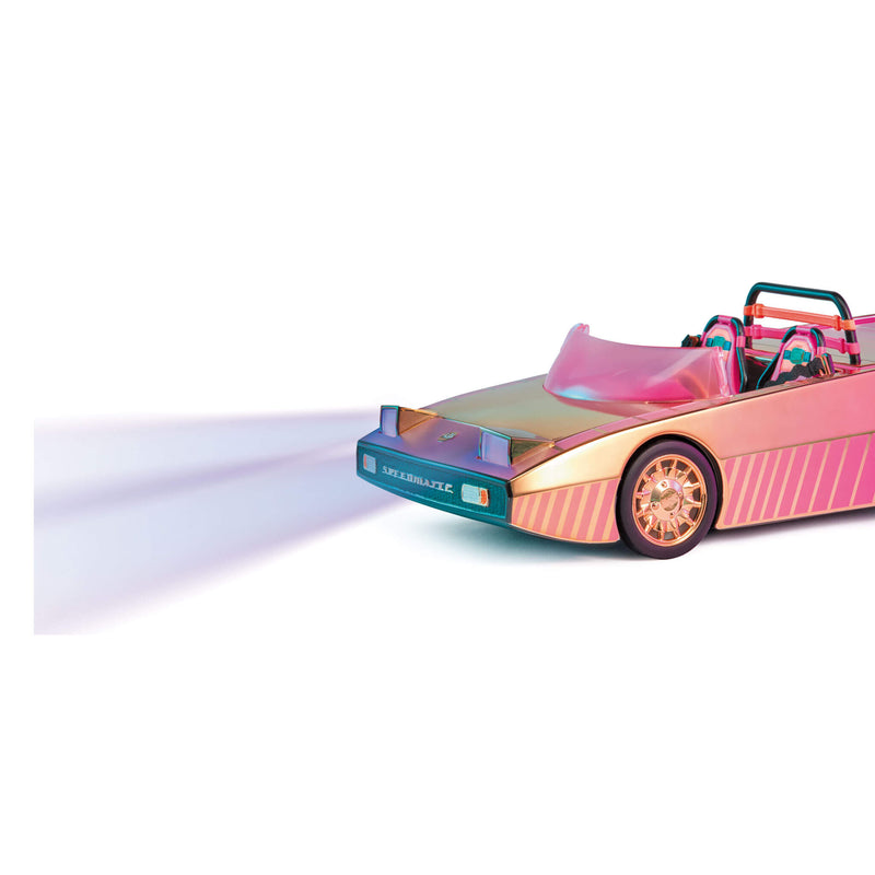 Headlights shinning on a white background 
