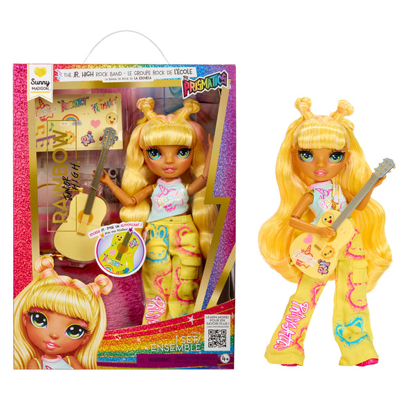 Rainbow High Jr High Rock Band Sunny in and out of packaging