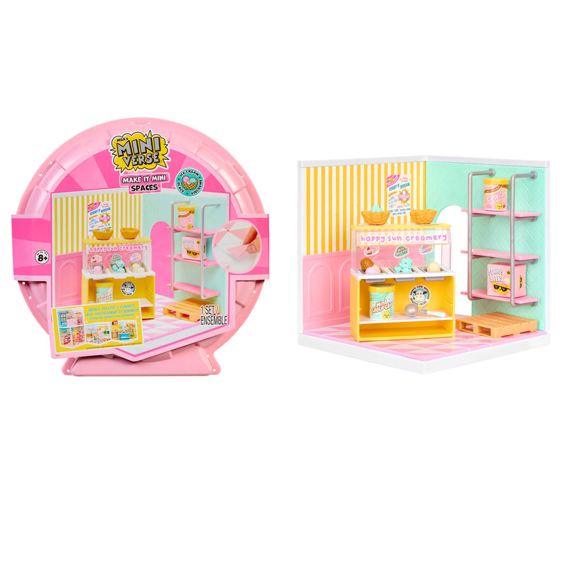 MGA's Miniverse Make It Mini Spaces Ice Cream Shop and packaging
