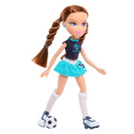 Doll in soccer uniform with a soccer ball 