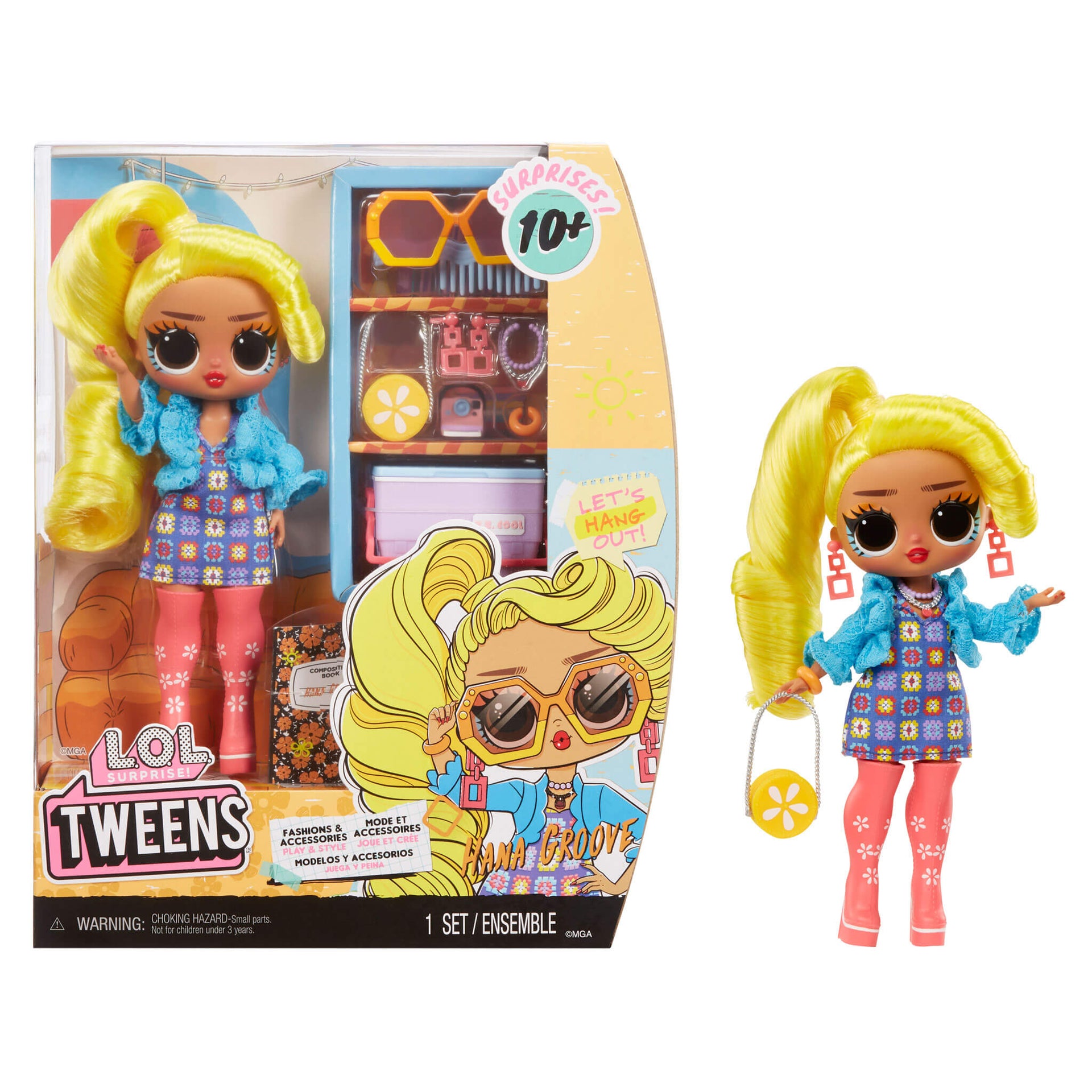 LOL Surprise Tweens Hana Groove Doll 10+ Surprises Retro