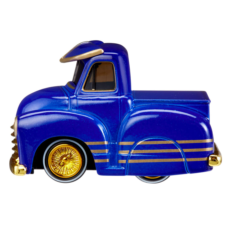 Blue Chevy Pickup sideview - gold stripes