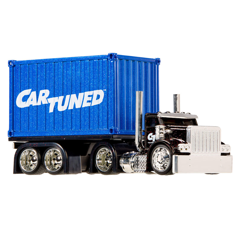 Semi with Blue container on trailer
