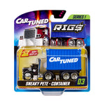 Toy truck packaging with 'Car Tuned' branding on a white background