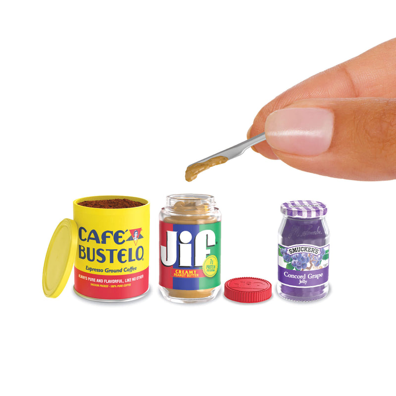 Mini Expresso Coffee, Jif Peanut Butter and Smucker's Grape Jelly