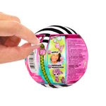 Hand opening a colorful toy ball packaging with mermaid-themed instructions on a white background