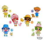 All six Strawberry Shortcake dolls and accessories on a white background