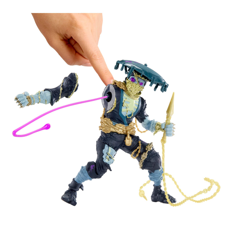 Shadow Scorpion figure shooting pink slime out of arm on a white background