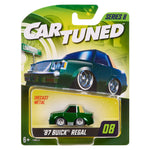 Car Tuned '87 Buick Regal toy car in packaging with green and yellow design