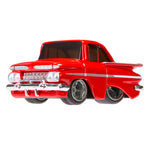 Red vintage car on a white background