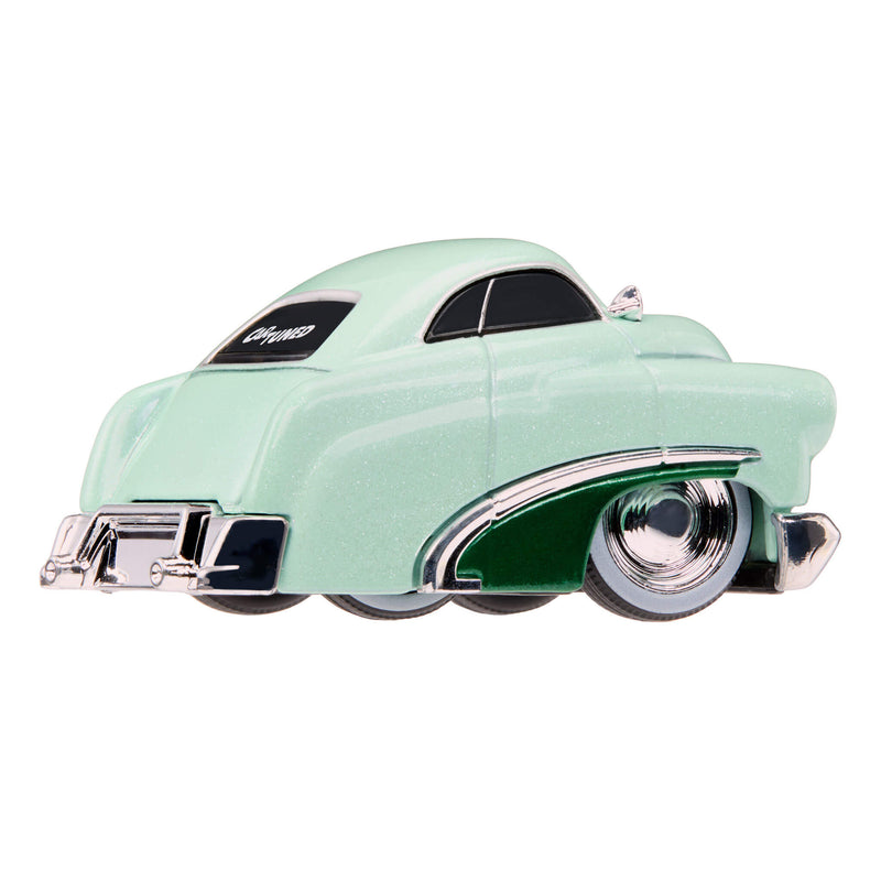 Light green car on white background