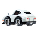 White model car with black accents on a white background