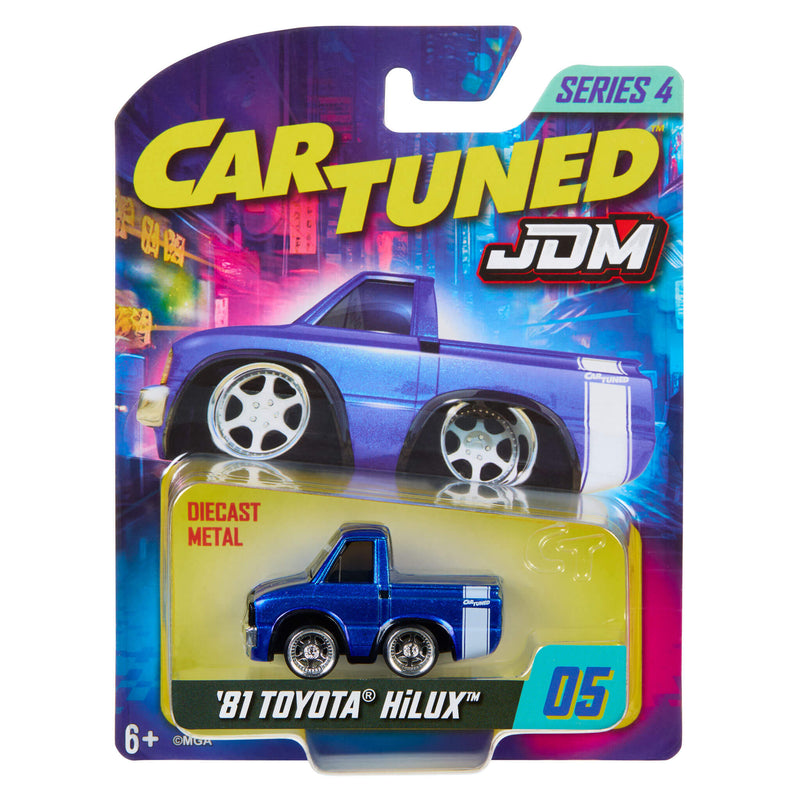 Toy truck in packaging with 'Car Tuned' and 'JDM' branding