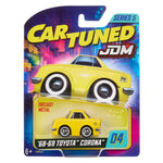 Cartuned JDM toy car packaging with ’68-’69 Toyota Corona