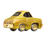 Gold toy car on a white background