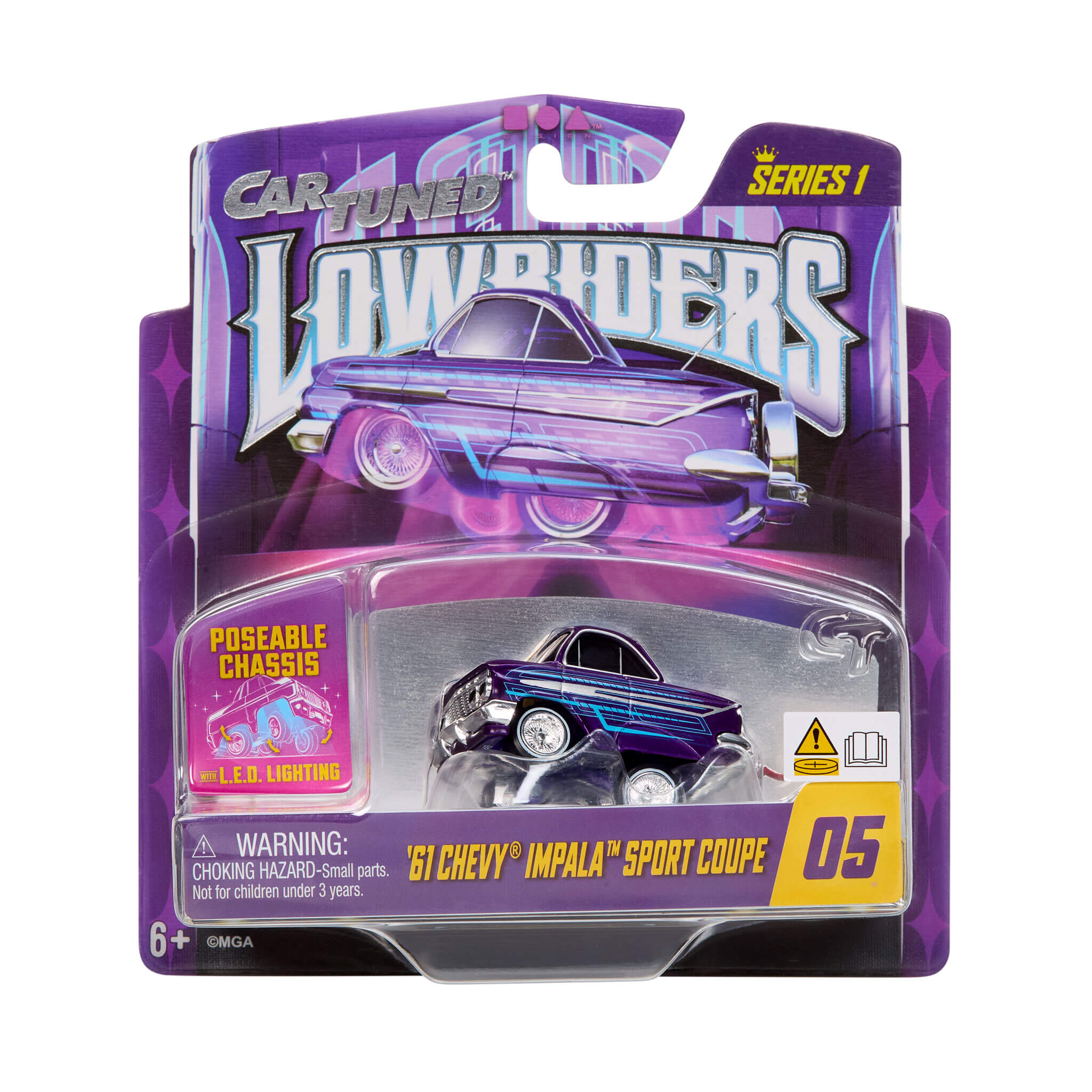 CarTuned Lowrider 1961 Chevy Impala Diecast | LED Lights