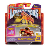 Toy car packaging for a '64 Chevy Impala with 'Car Tuned Lowriders' branding.