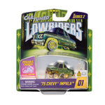 Car Tuned Lowriders '75 Chevy Impala toy car in packaging on a white background
