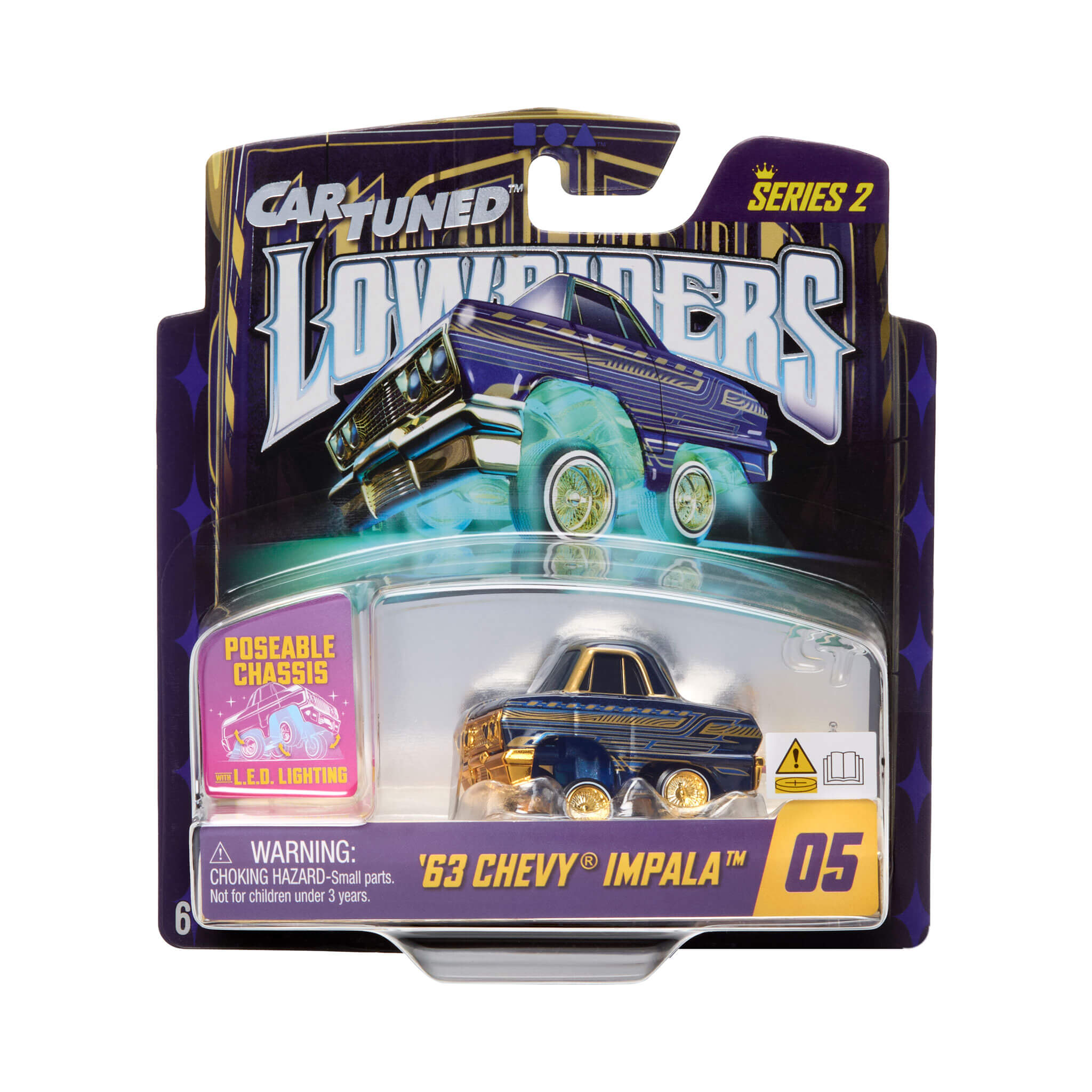 CarTuned 1963 Chevy Impala Lowrider Diecast | Light-Up Collectible