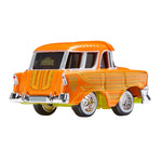 Orange vintage car model on a white background