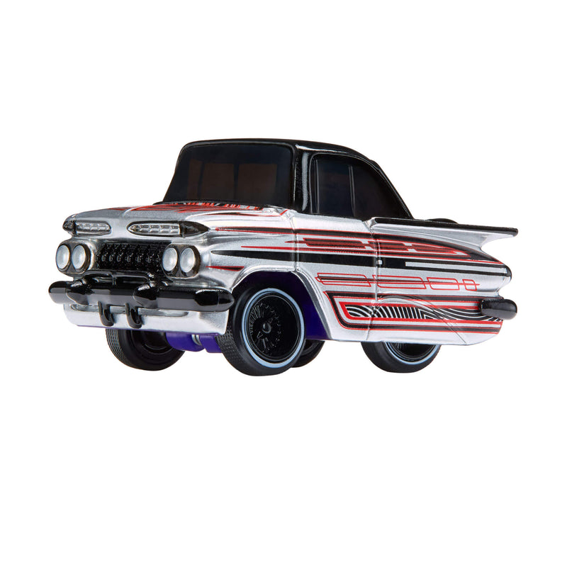 Car with a retro design on a white background