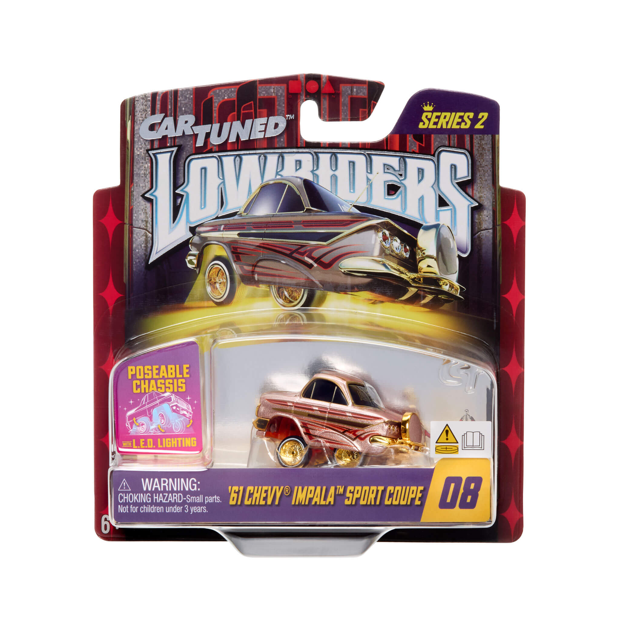 CarTuned Lowrider 1961 Chevy Impala Diecast – LED Lights