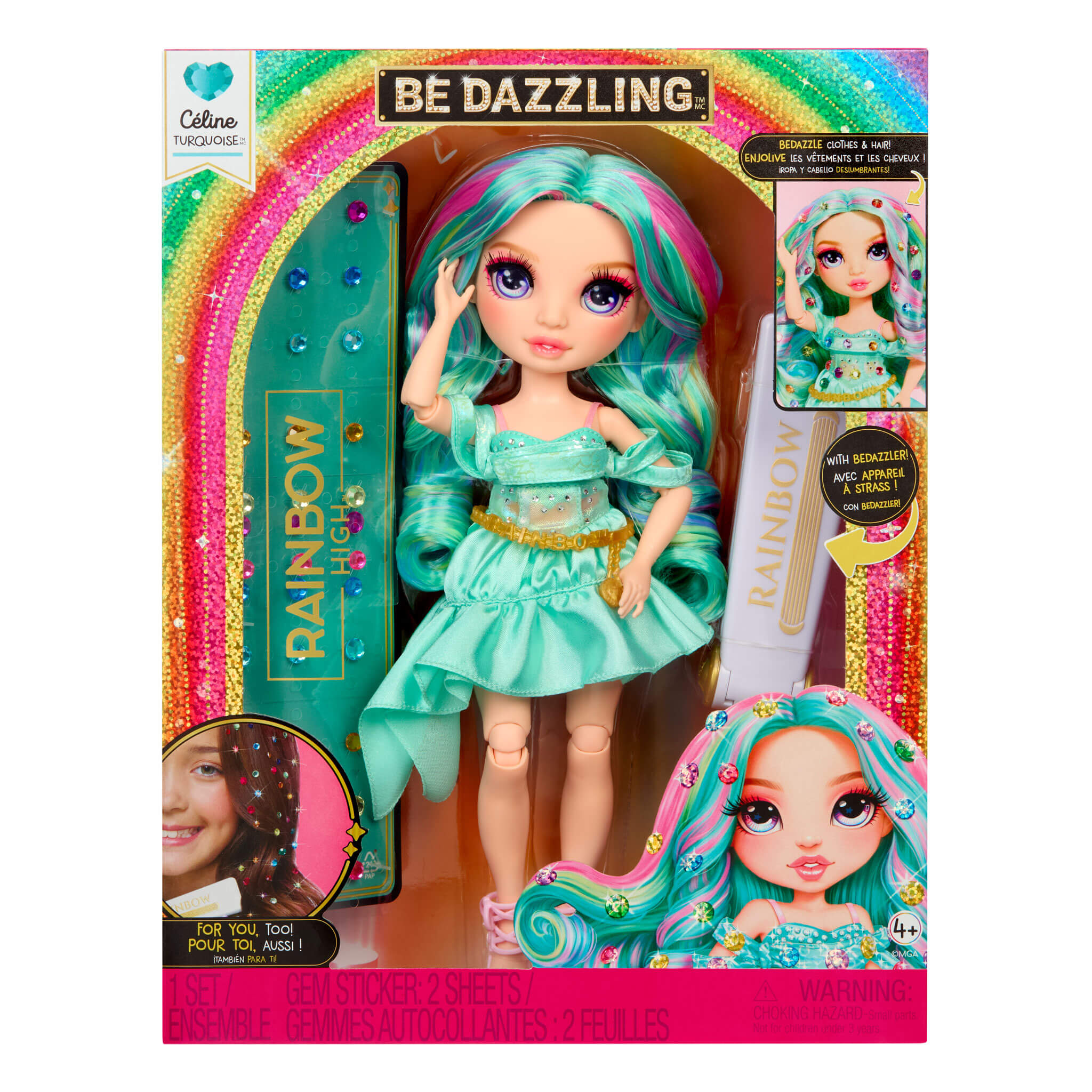 バーティル・ヴァーリンのRainbowシリーズ Rainbow High Be Dazzling Celine Doll - Turquoise Teal Fashion Doll