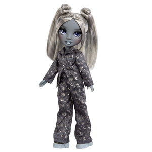 Luna Shadow High doll in a dark patterned pj's on a white background