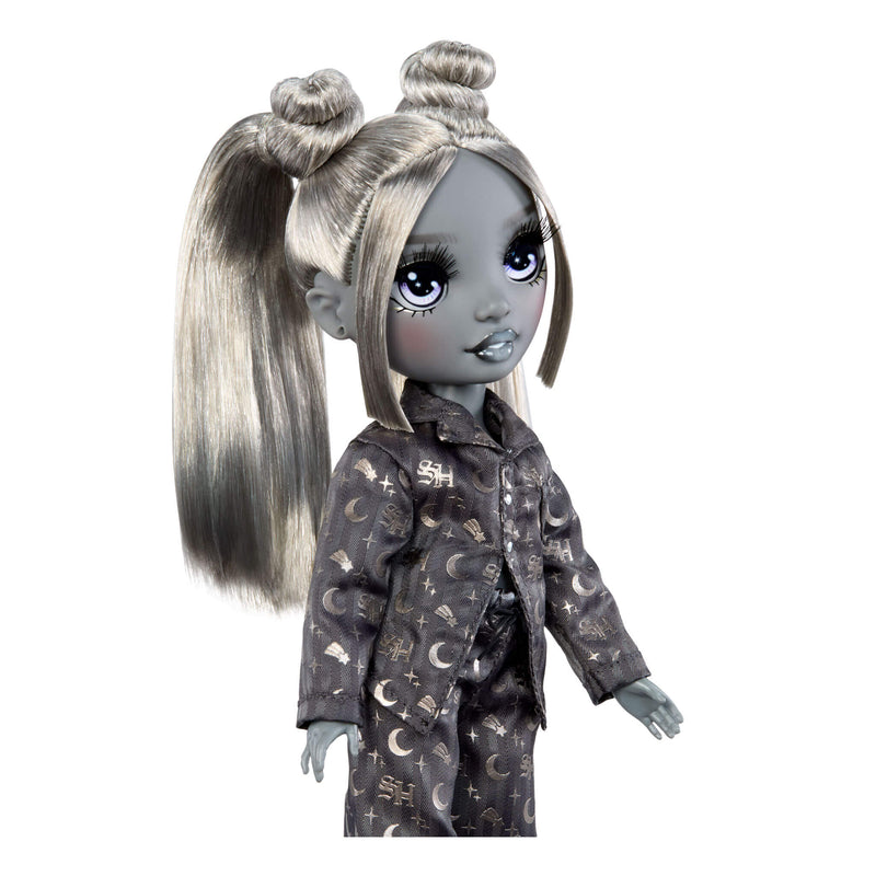 Luna Shadow High doll with gray hair and pj's on a white background