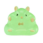 Green hamster on a white background