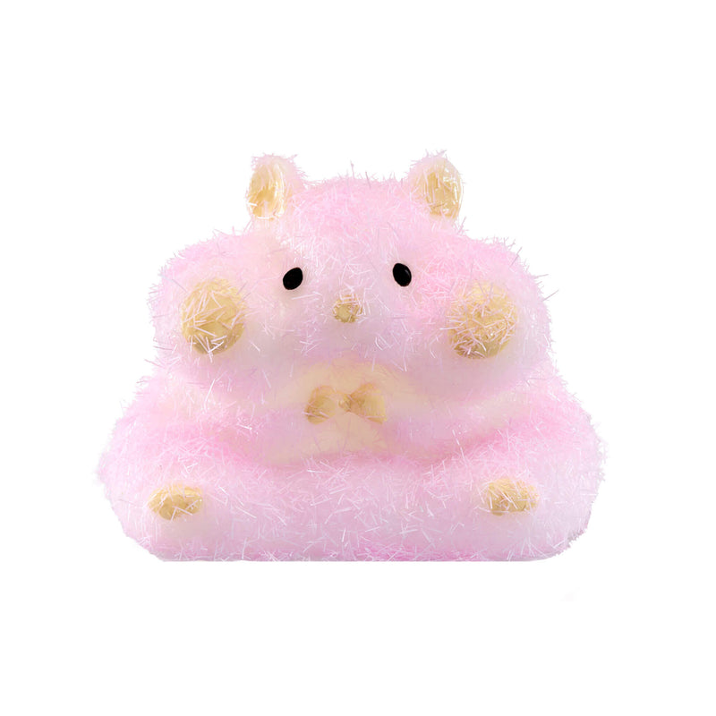 Pink hamster on a white background