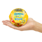 SpongeBob packaging with 'Make It Mini' text held in a hand on a white background