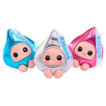 Three colorful Hersey's Kisses character toys with 'Kisses' branding on a white background