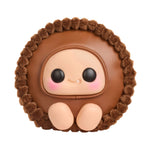 Cute brown Reese's with a face on a white background