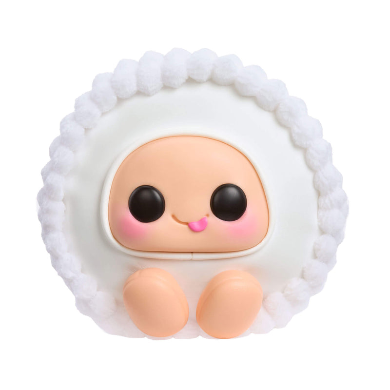 Cute white Reese's Peanut Butter Cup cartoon character  on a white background