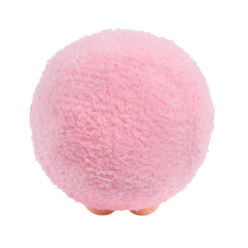 Pink fluffy bottom of Hyojo Hostess Cupcake on a white background