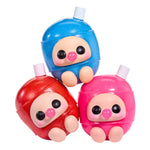 Three colorful Hyojo BLOW POP characters in blue, red, and pink, blowing bubble gum bubbles on a white background