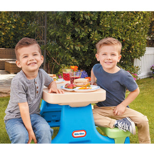 Little Tikes Easy Store Jr. Play Table with Umbrella - Blue\Green - shop.mgae.com