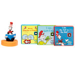Dr. Seuss figurine with books on a white background