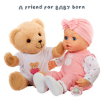 teddy with baby born doll