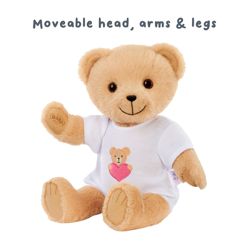 Bear has moveable arms, legs, and head