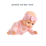 Crawls on her own