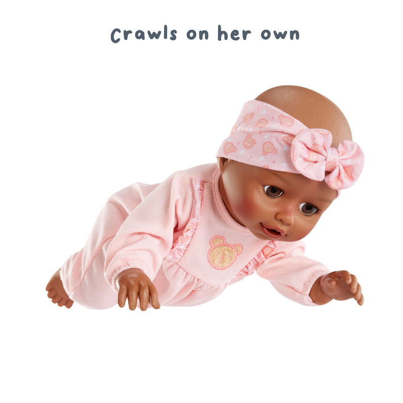 Harper crawls on her own