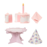 birthday cake - table - birthday hat - napkin