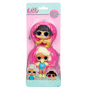 Packaged toy dolls with colorful packaging featuring the LOL Surprise brand.